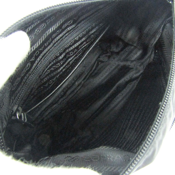 PRADA RE-NYLON Nylon Leather Shoulder Bag Black - Picture 3 of 8